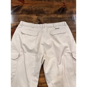 Vintage CHAPS Cargo Pants Trousers 40x30 Utility Workwear Mens Straight Beige